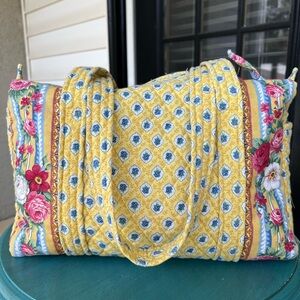 Vintage Vera Bradley Elizabeth Yellow Floral Duffle Bag